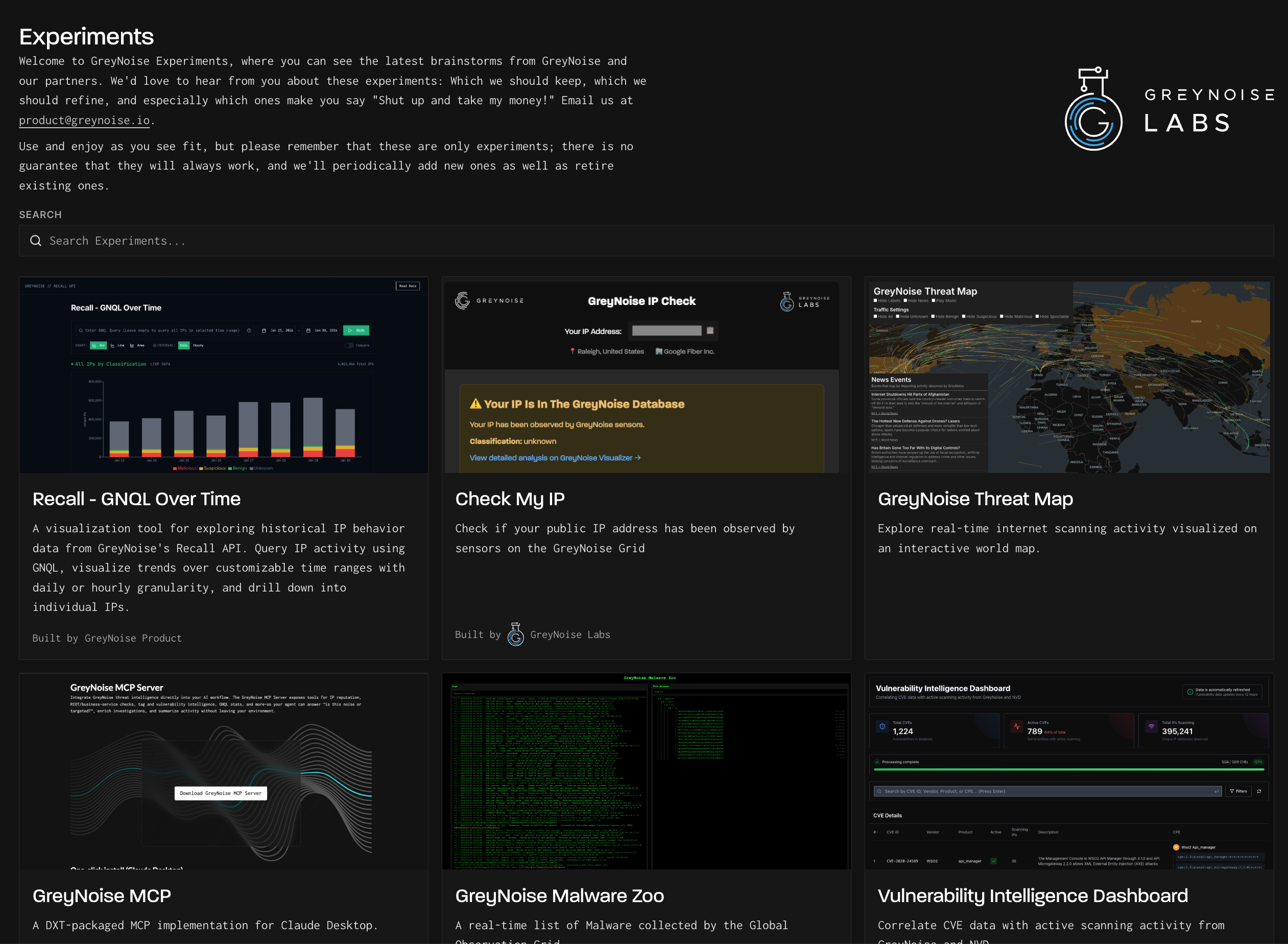 Launched Experiments — screenshot 1