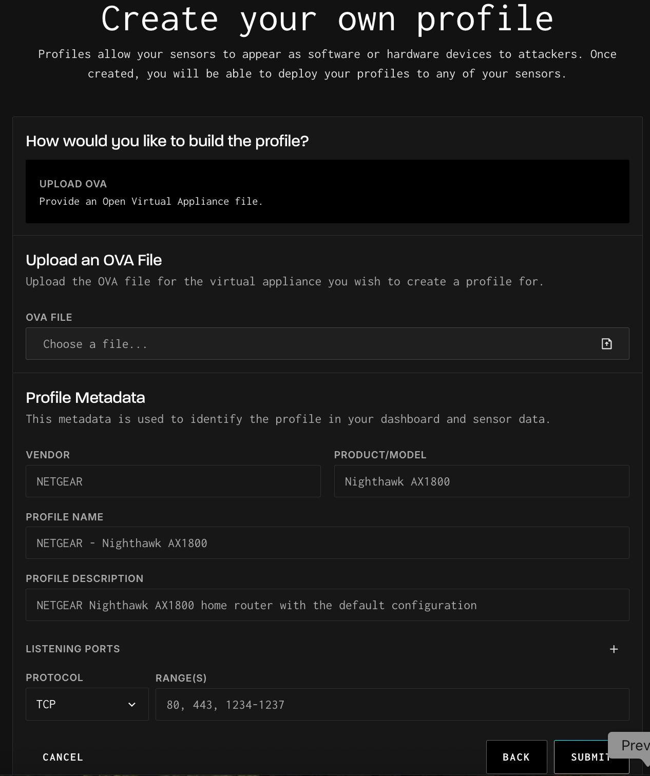 Profile Creator — Bring-Your-Own VM Personas — screenshot 1