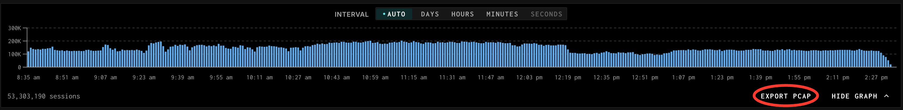 Sessions — Bulk PCAP Export from a GNQL Query — screenshot 1